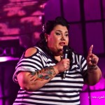 Aboriginal Comedian and National Television host on stage of Season 4 of The Candy Show