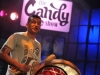 Wab Kinew on set of The Candy Show